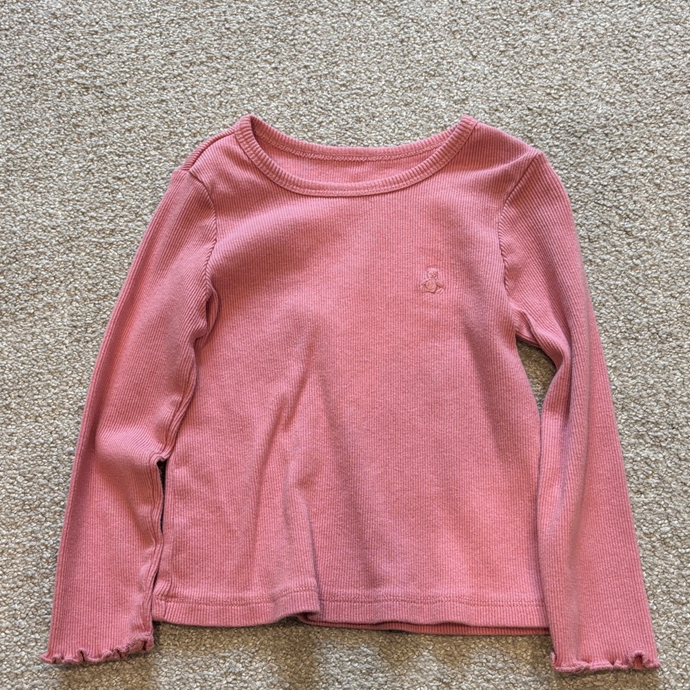 GAP Rose Pink Ribbed Long-Sleeve Top